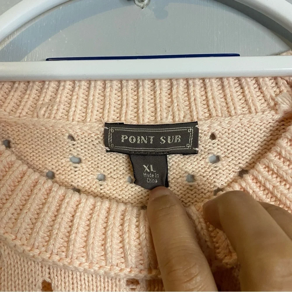 Point Sur J. Crew Blush Peach Pullover Sweater Size XL